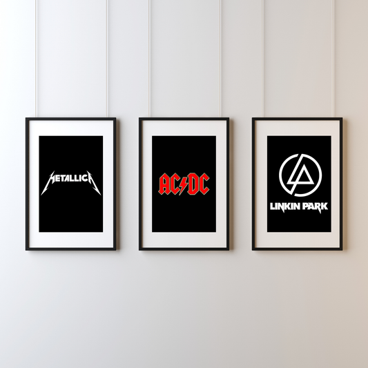 Metallica, Ac/Dc. Linkin Park | Combo Pack| Music Posters Poster Printing Company