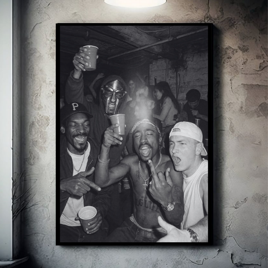 D12 #2 Black&White | Hip-Hop Rapper Group| Music Poster Poster Printing Company