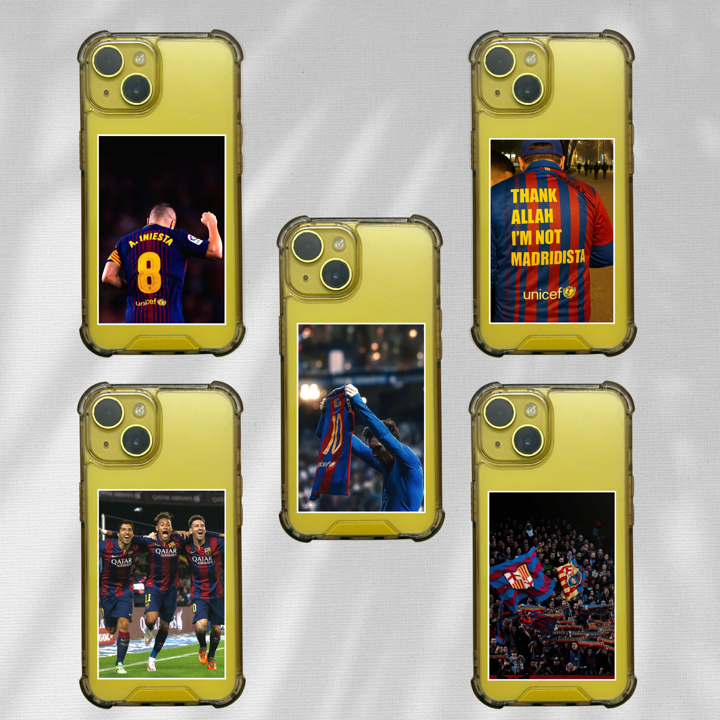 FC BARCELONA Pack of 5 | Phone Cover Posters | Mini Football Posters Set Poster Printing Company
