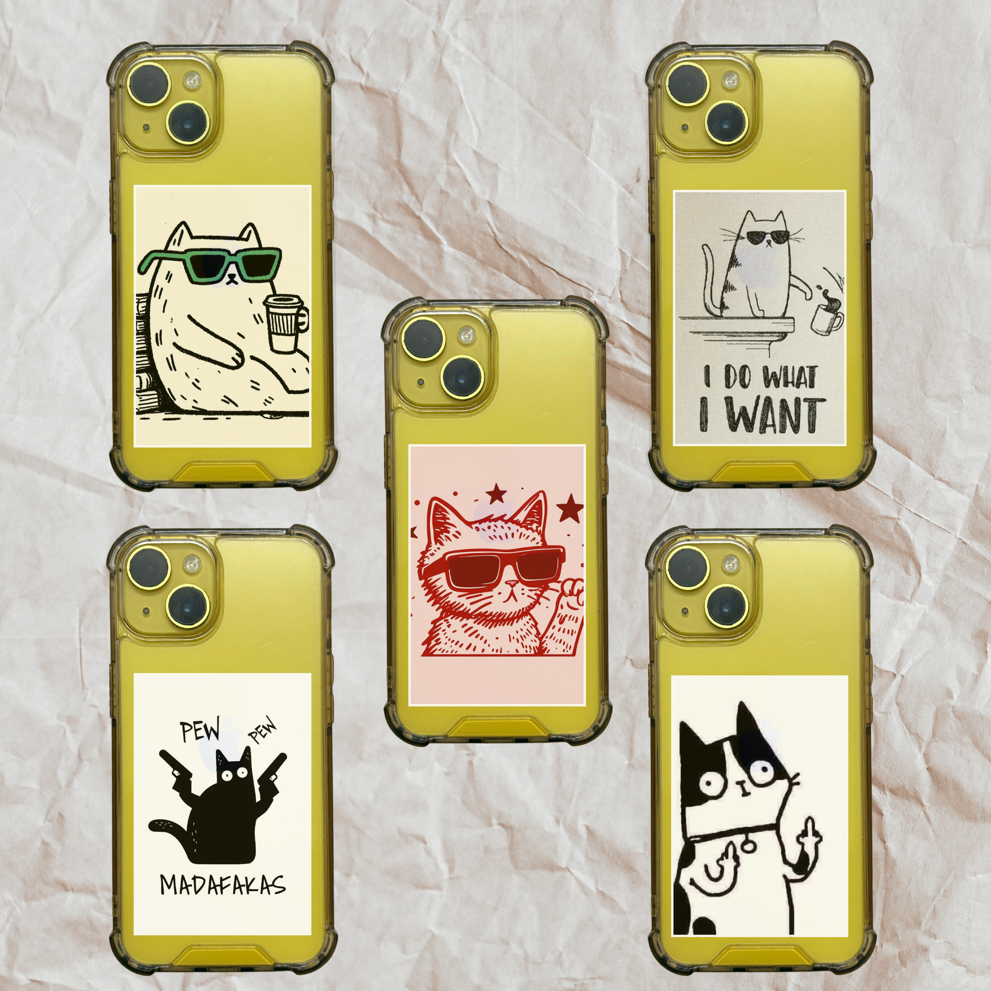 Cool Cats Pack of 5 I Phone Cover Posters I Mini Posters Set Poster Printing Company