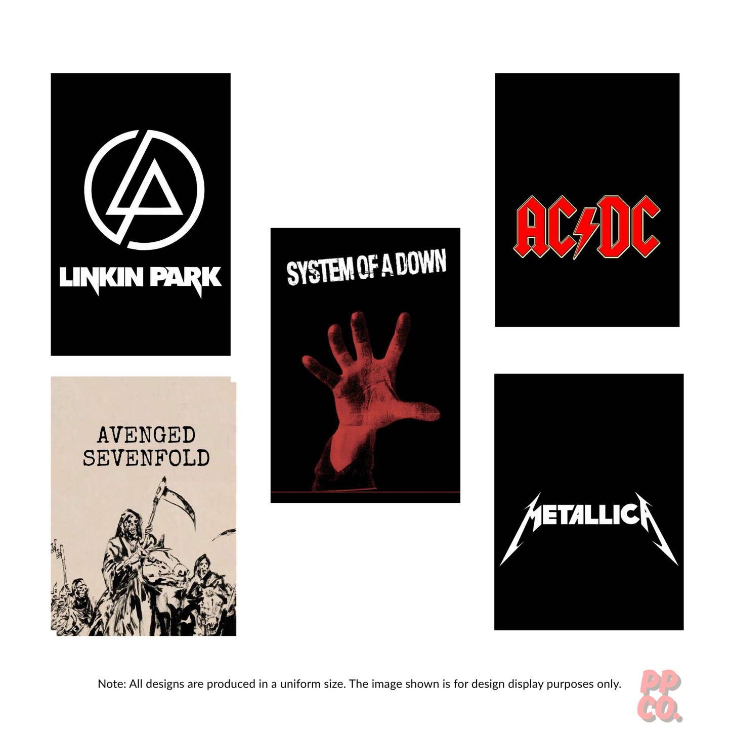Metal Bands Pack of 5 | Phone Cover Posters | Mini Posters Set Poster Printing Company