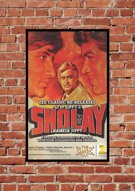 Sholay Movie Retro Poster Poster Printing Company