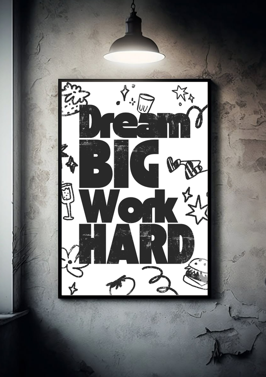 Dream Big and Work Hard | Quote| Motivational Poster