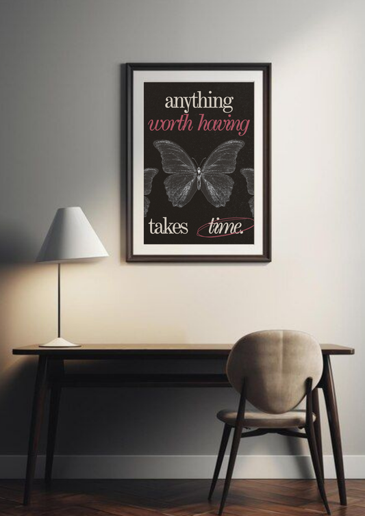 Anything worth having takes time | Quote| Motivational Poster