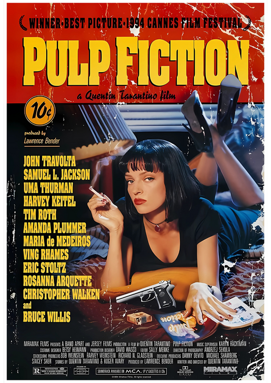 Pulp Fiction Movie Retro Poster