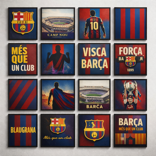 FC Barcelona Poster Set | Set of 16 A5 Posters