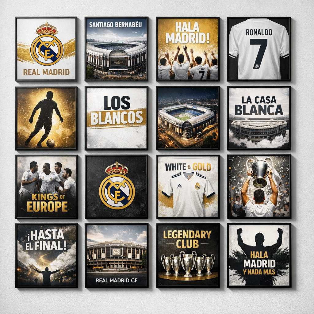 Real Madrid Posters Set | Set of 16 A5 Posters