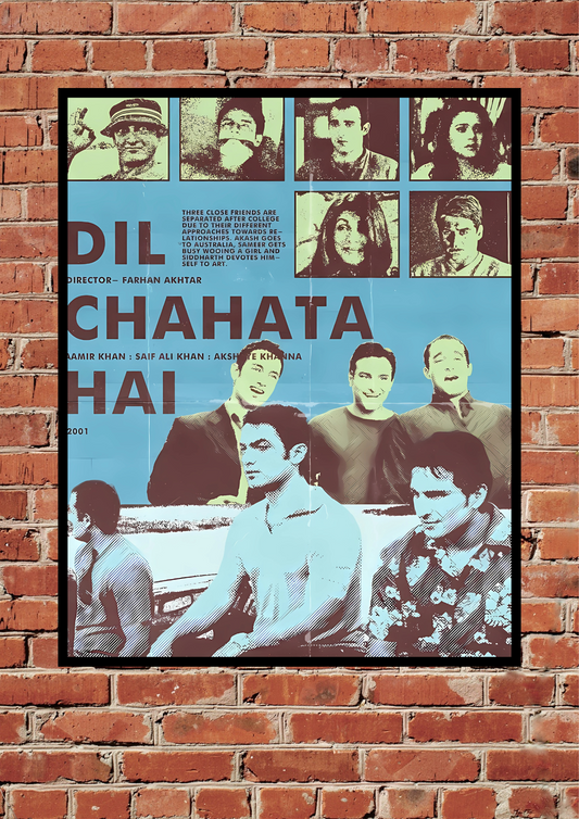 Dil Chahta Hai Movie Retro Poster