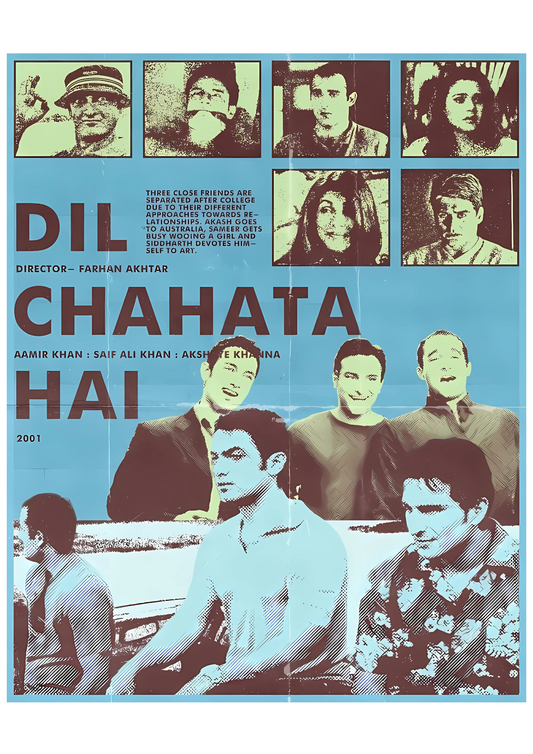 Dil Chahta Hai Movie Retro Poster