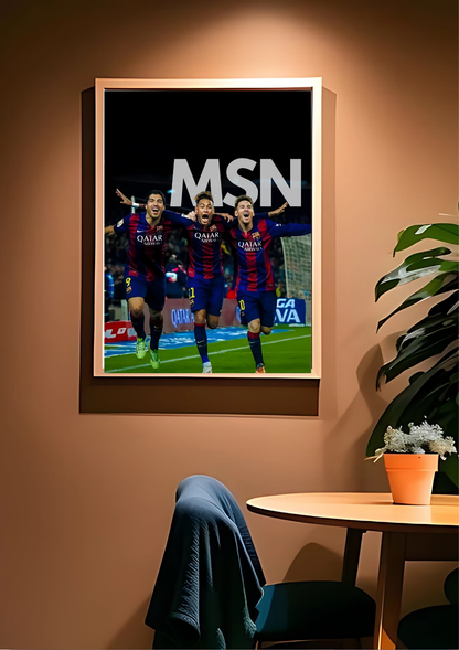 Messi, Suarez and Neymar (MSN) Poster