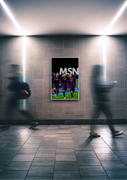 Messi, Suarez and Neymar (MSN) Poster