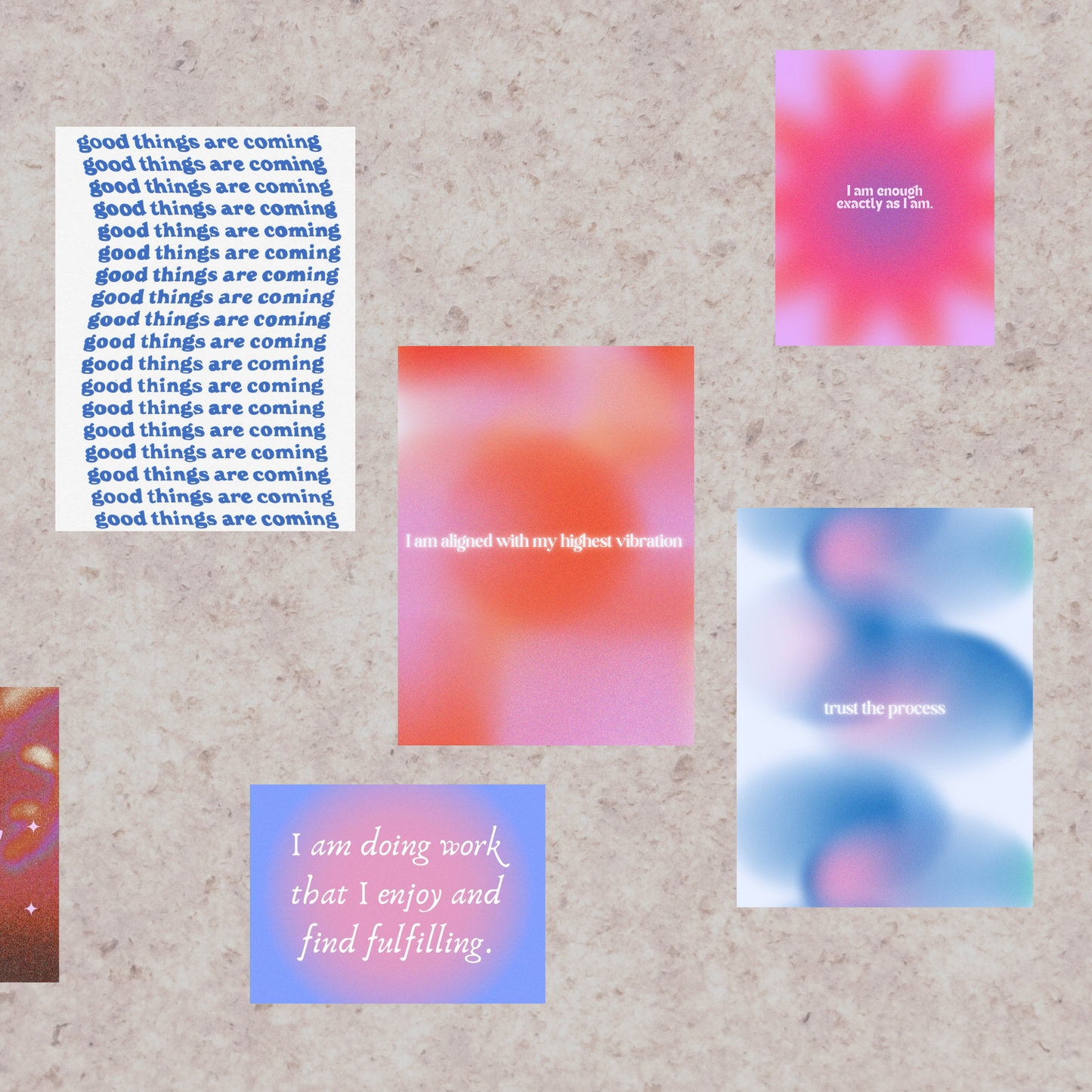 Affirmations Posters Collage Set | Set of 6 A4 Posters & 12 A5 Posters