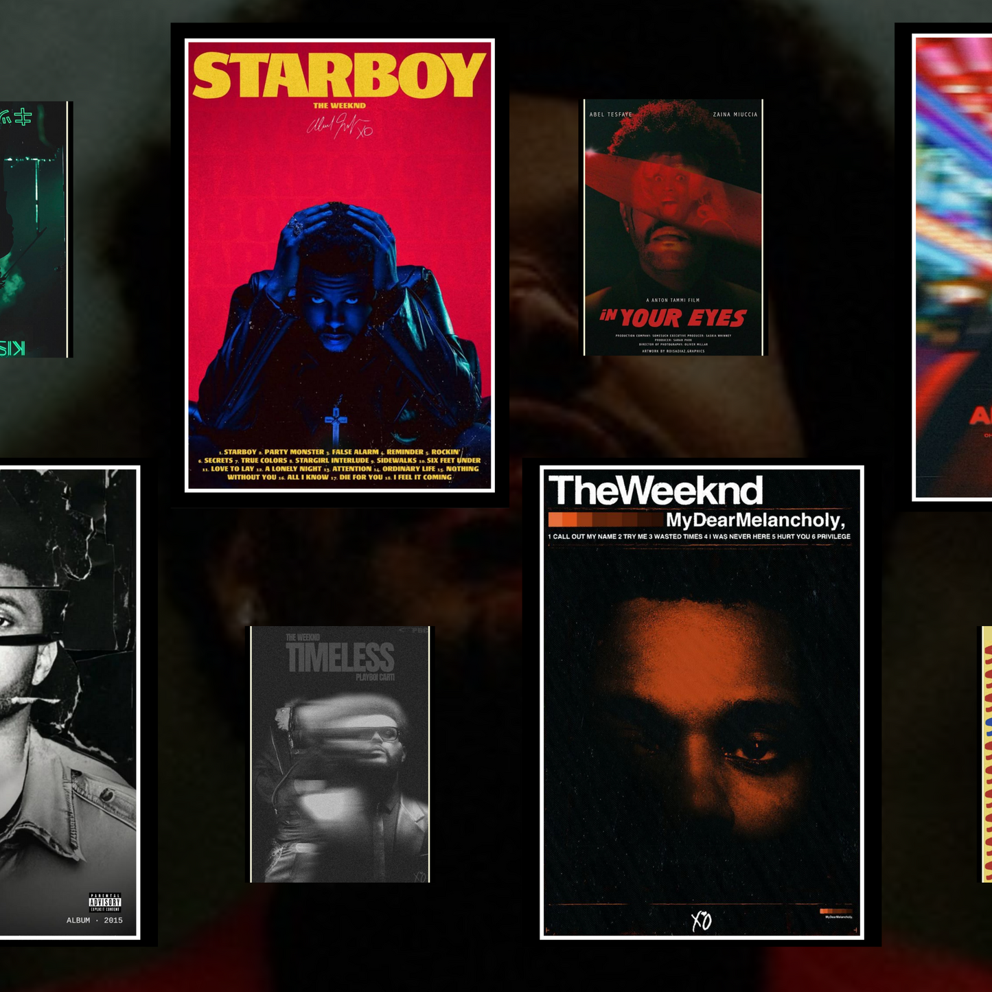 The Weeknd Fan Poster Collage Set | 8 A4 posters & 8 A5 Posters