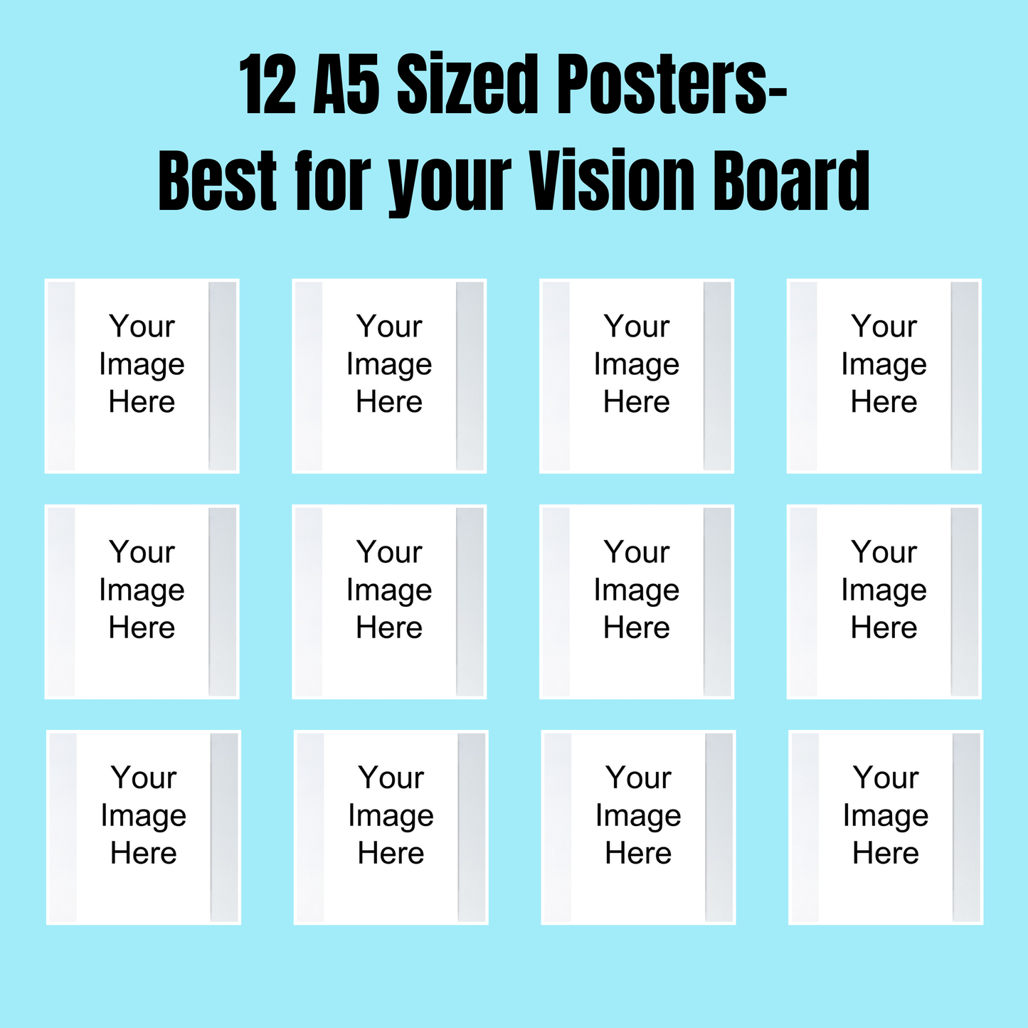 Personalized 12 A5 Posters For Vision Board 2026| Vision Board 2026 Collage