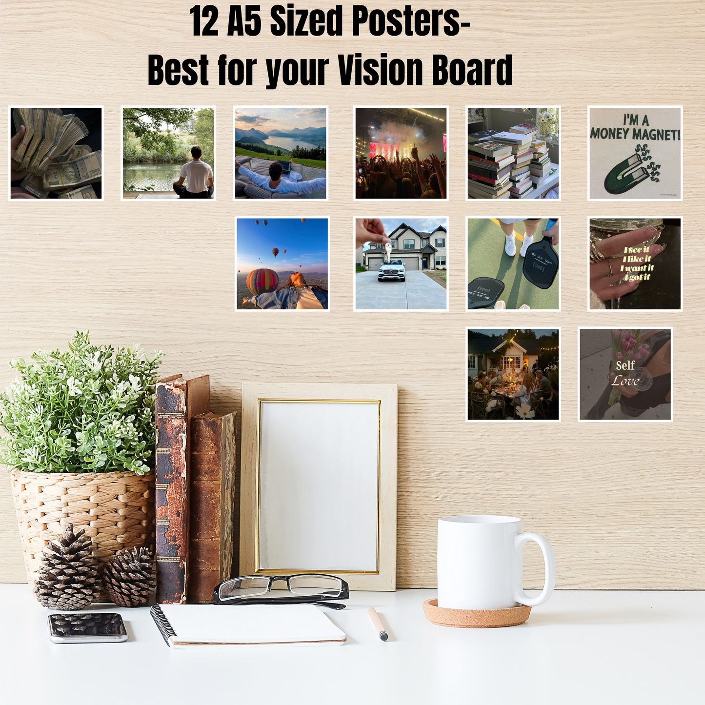 Personalized 12 A5 Posters For Vision Board 2026| Vision Board 2026 Collage